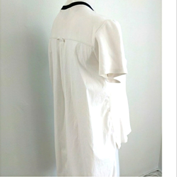 🌱 MONSE High-Low Crew Neck T-Shirt White Sz XS - Picture 5 of 8